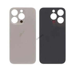 Apple iPhone 15 Pro - Náhradní zadní sklo housingu (Natural Titanium)
